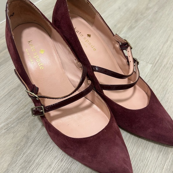 kate spade New York Elpetha Red Chestnut Suede Mary Jane Pumps 6.5M - Picture 6 of 10